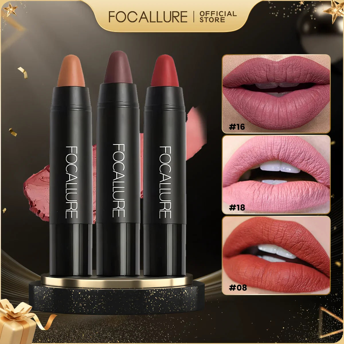FOCALLURE VelvetGlam 4-in-1 Lip Pencil